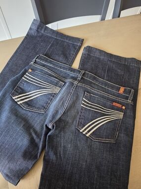 7 For All Mankind Women's Dark Blue Boot Cut Jeans